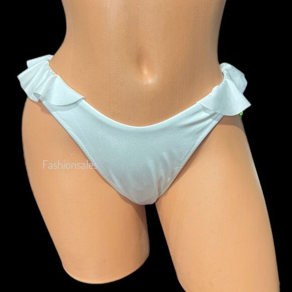Victoria’s Secret Swim Ruffle Brazilian Bikini bottom White Xlarge - Picture 4 of 4
